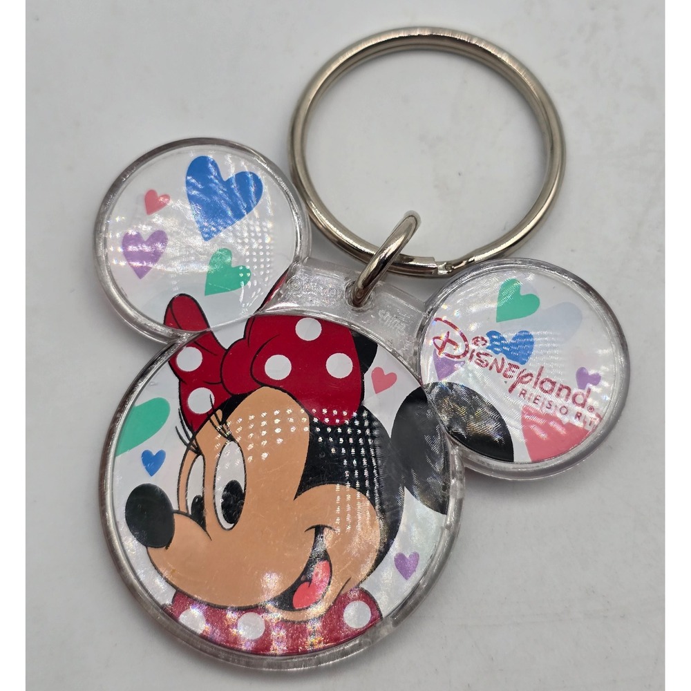 Vintage‎ Y2K Disney Resort Minnie Mouse Heart Mickey Ears Acrylic Keychain